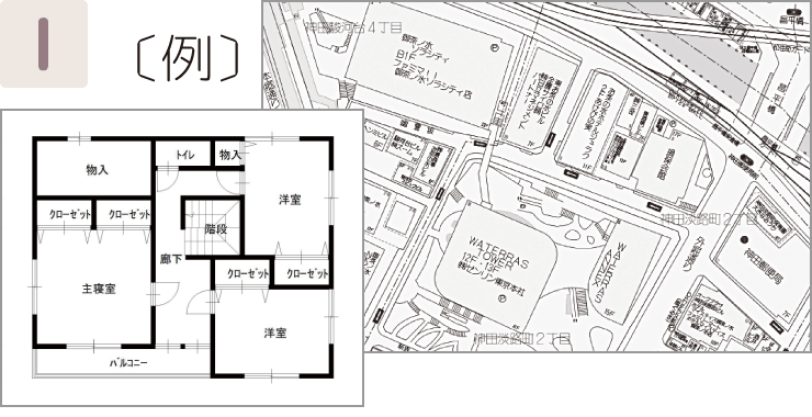 1 間取図と周辺地図